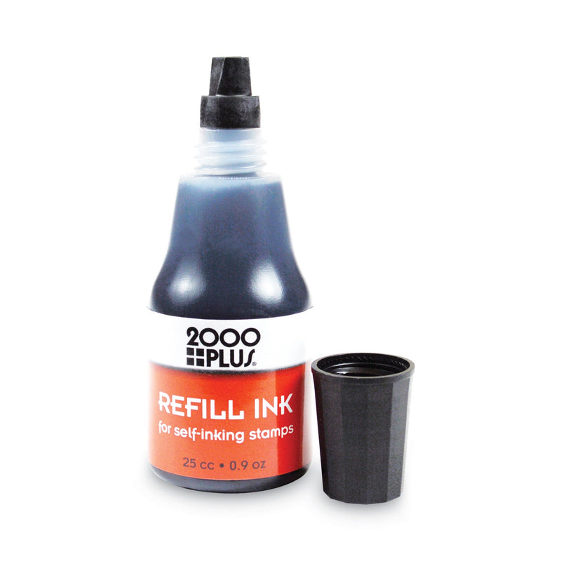 COSCO 2000PLUS Self-Inking Refill Ink, 0.9 oz. Bottle, Black