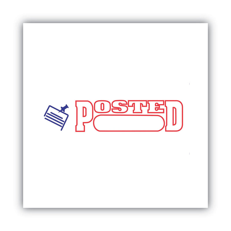 ACCUSTAMP2 Pre-Inked Shutter Stamp, Red/Blue, POSTED, 1.63 x 0.5