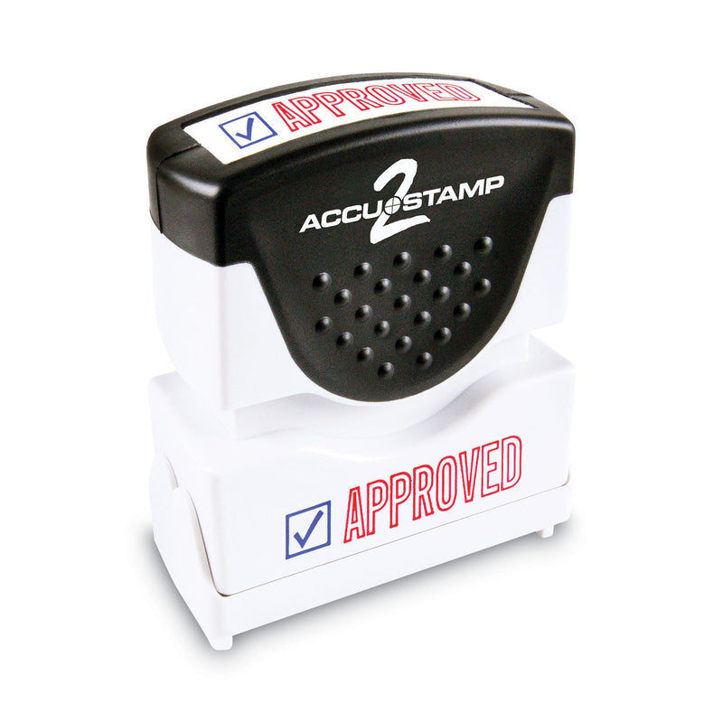 ACCUSTAMP2 Pre-Inked Shutter Stamp, Red/Blue, APPROVED, 1.63 x 0.5