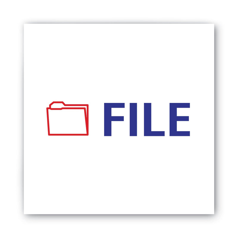 ACCUSTAMP2 Pre-Inked Shutter Stamp, Red/Blue, FILE, 1.63 x 0.5