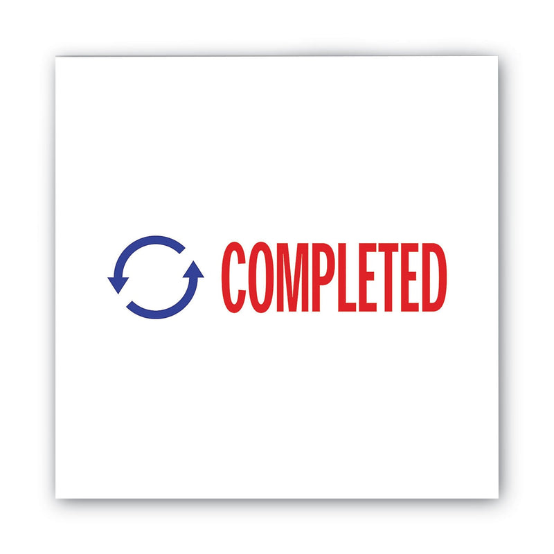 ACCUSTAMP2 Pre-Inked Shutter Stamp, Red/Blue, COMPLETED, 1.63 x 0.5