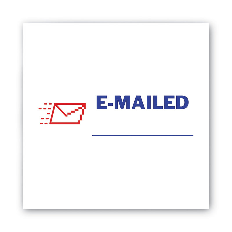 ACCUSTAMP2 Pre-Inked Shutter Stamp, Red/Blue, EMAILED, 1.63 x 0.5