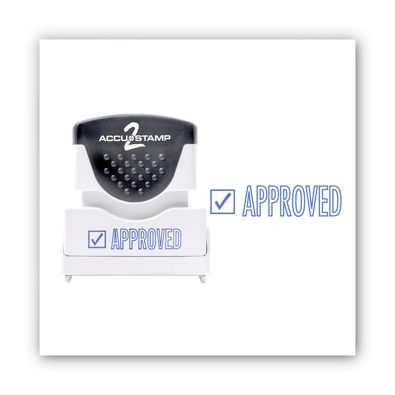 ACCUSTAMP2 Pre-Inked Shutter Stamp, Blue, APPROVED, 1.63 x 0.5