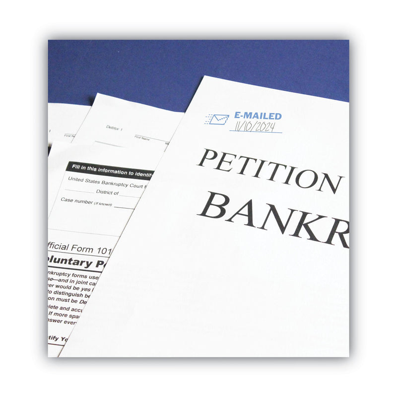 ACCUSTAMP2 Pre-Inked Shutter Stamp, Blue, EMAILED, 1.63 x 0.5