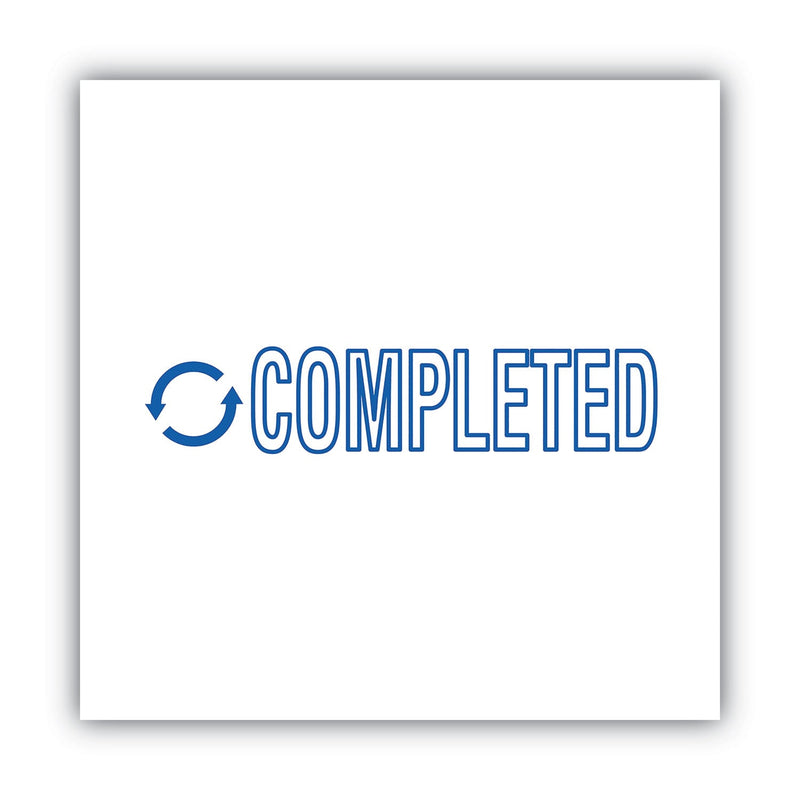 ACCUSTAMP2 Pre-Inked Shutter Stamp, Blue, COMPLETED, 1.63 x 0.5