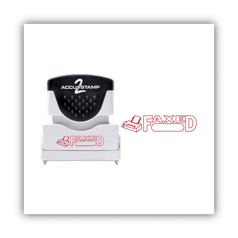 ACCUSTAMP2 Pre-Inked Shutter Stamp, Red, FAXED, 1.63 x 0.5