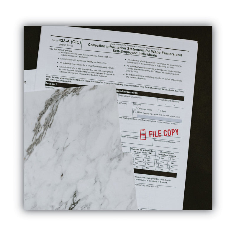 ACCUSTAMP2 Pre-Inked Shutter Stamp, Red, FILE COPY, 1.63 x 0.5