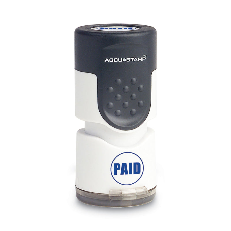 ACCUSTAMP Pre-Inked Round Stamp, PAID, 0.63" dia, Blue