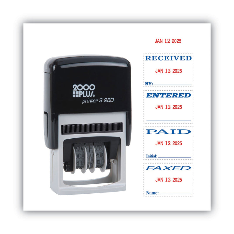 COSCO 2000PLUS Economy Message Dater, 4 Messages, Red/Blue, 1.75 x 0.94