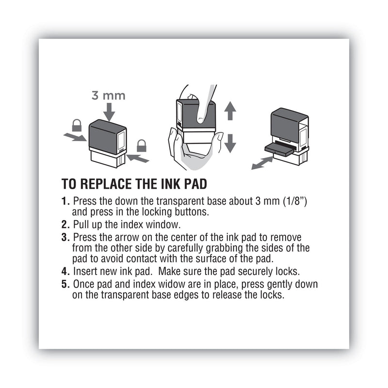 COSCO 2000PLUS Replacement Ink Pad for 2000PLUS 1SI20PGL, 1.63" x 0.25", Black