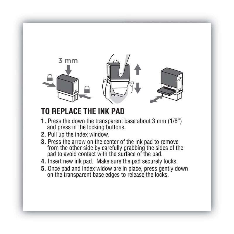 COSCO 2000PLUS Replacement Ink Pad for 2000PLUS 1SI20PGL, 1.63" x 0.25", Blue