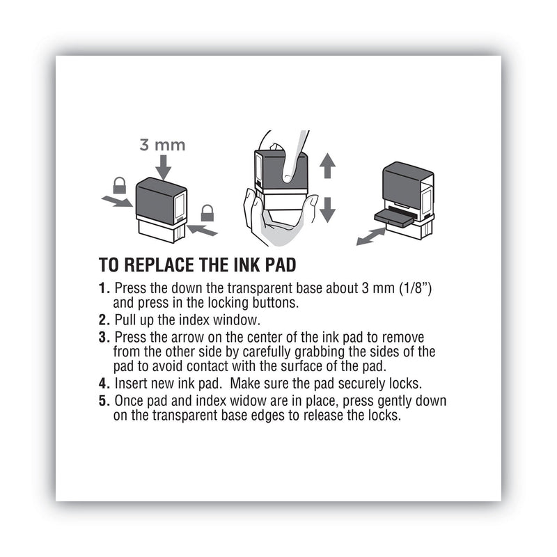 COSCO 2000PLUS Replacement Ink Pad for 2000PLUS 1SI40PGL and 1SI40P, 2.38" x 0.25", Red