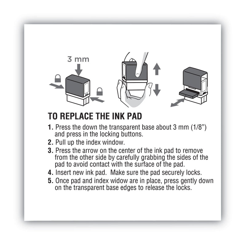 COSCO 2000PLUS Replacement Ink Pad for 2000PLUS 1SI60P, 3.13" x 0.25", Blue