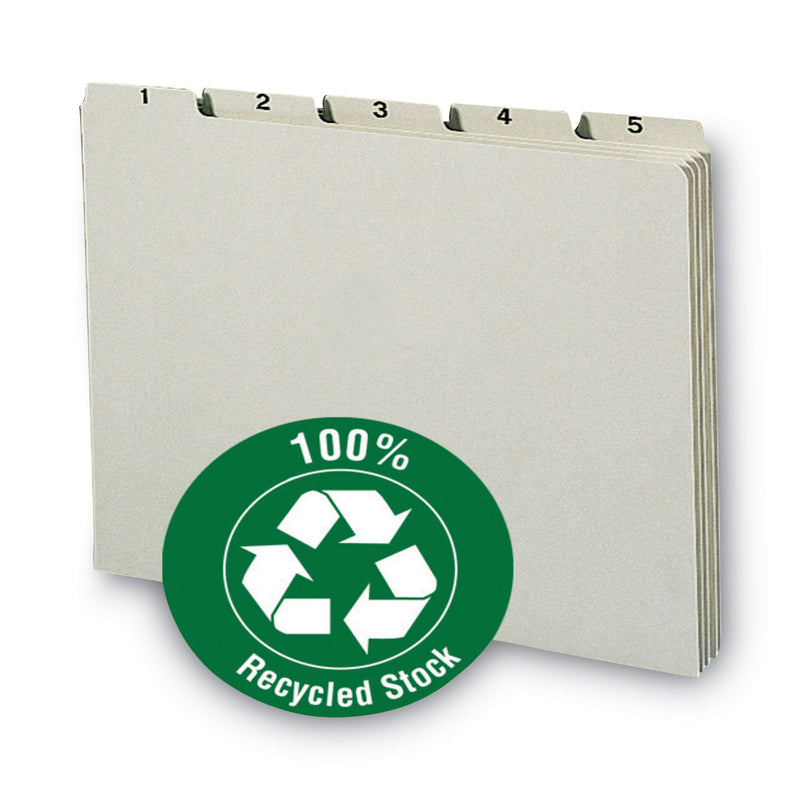 Smead 100% Recycled Daily Top Tab File Guide Set, 1/5-Cut Top Tab, 1 to 31, 8.5 x 11, Green, 31/Set