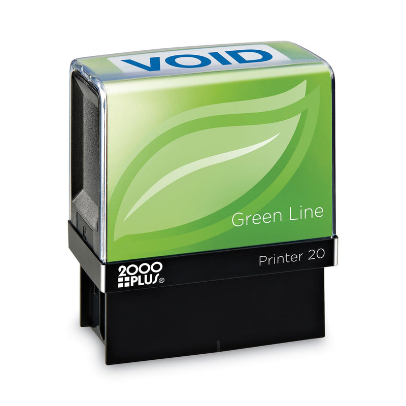 COSCO 2000PLUS Green Line Message Stamp, Void, 1.5 x 0.56, Blue