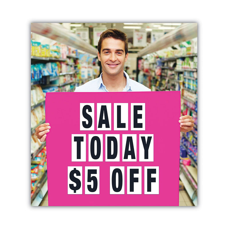 COSCO Letters, Numbers and Symbols, Self Adhesive, Black, 3"h, 64 Characters