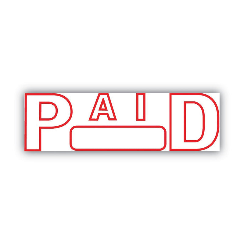 COSCO 2000PLUS Green Line Message Stamp, Paid, 1.5 x 0.56, Red