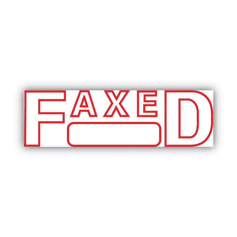 COSCO 2000PLUS Green Line Message Stamp, Faxed, 1.5 x 0.56, Red