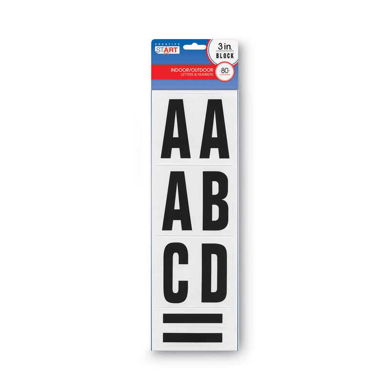 COSCO Letters, Numbers and Symbols, Self Adhesive, Black, 3"h, 64 Characters