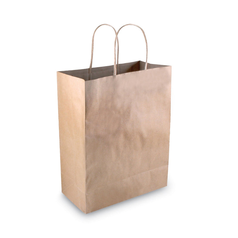 COSCO Premium Shopping Bag, 8" x 4" x 10.25", Brown Kraft, 50/Box