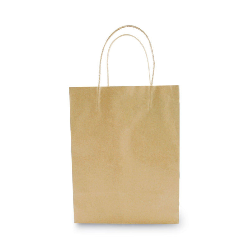 COSCO Premium Shopping Bag, 8" x 4" x 10.25", Brown Kraft, 50/Box