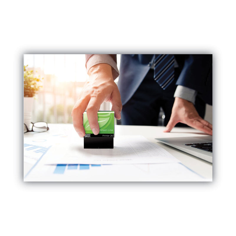 COSCO 2000PLUS Green Line Message Stamp, Copy, 1.5 x 0.56, Blue