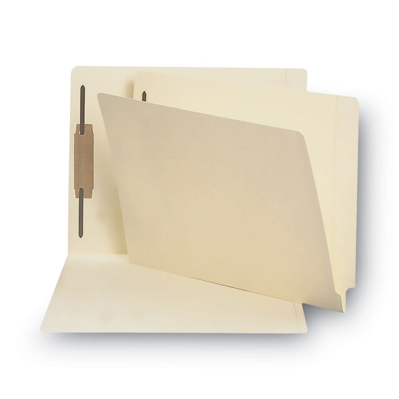 Smead Manila End Tab Fastener Folders with Reinforced Tabs, 14-pt Stock, 1 Fastener, Letter Size, Manila Exterior, 50/Box