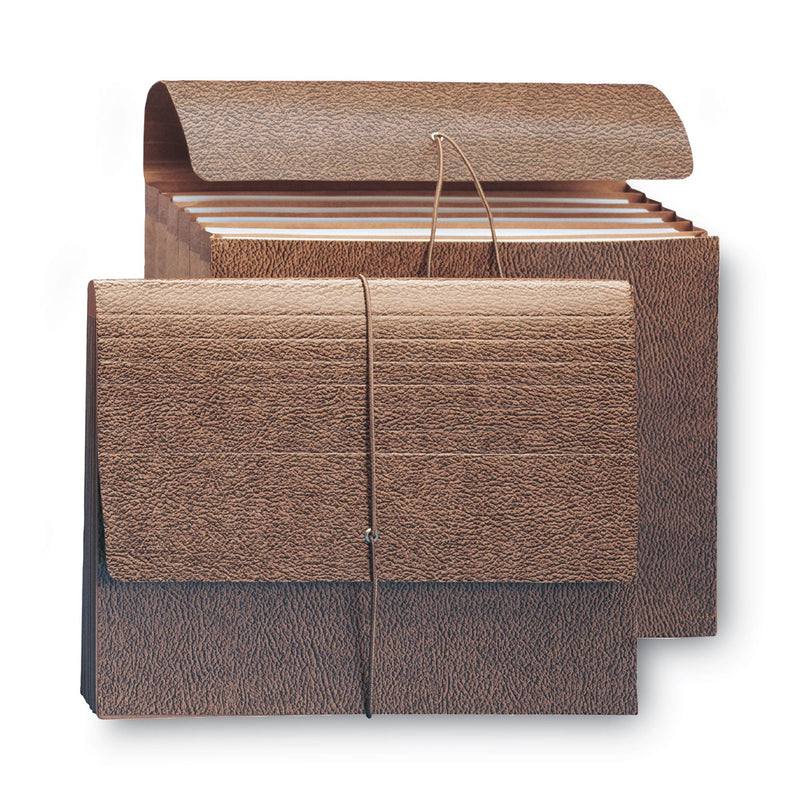 Smead Classic 5.25" Expansion Partition Wallet with Tyvek Gusset Top and Elastic Cord, 6 Sections, Letter Size, Redrope, 10/Box