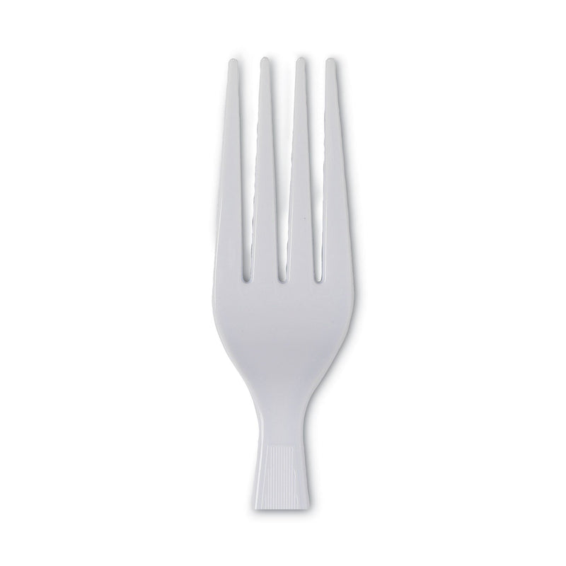 Dixie Plastic Cutlery, Heavyweight Forks, White, 100/Box