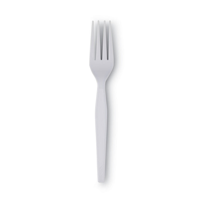 Dixie Plastic Cutlery, Heavyweight Forks, White, 100/Box