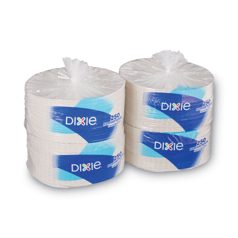 Dixie White Paper Plates, 9" dia, 250/Pack, 4 Packs/Carton