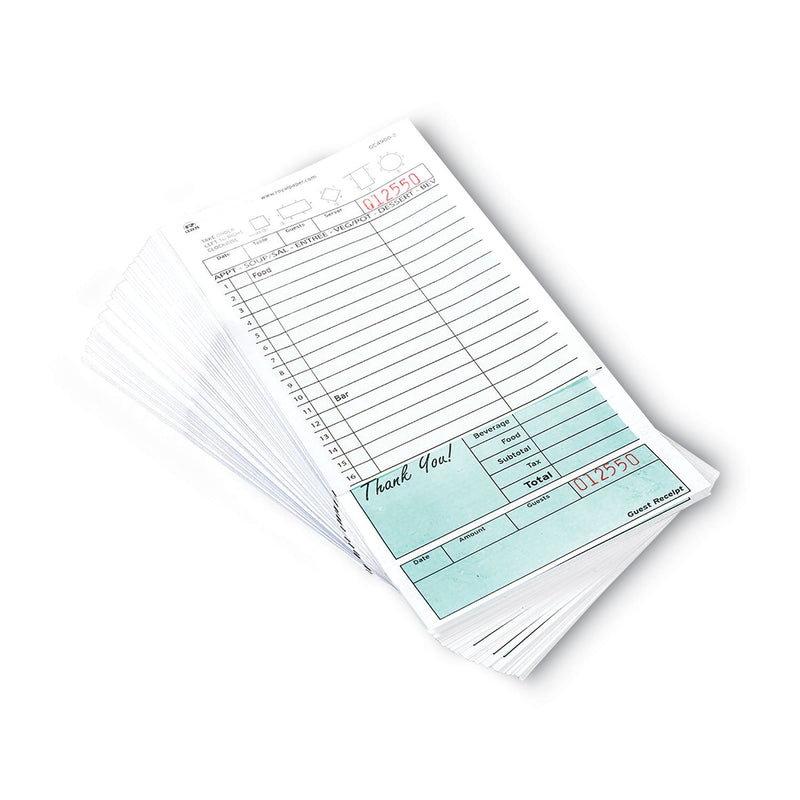 AmerCareRoyal Guest Check Book, Two-Part Carbonless, 4.2 x 8.6, 1/Page, 50 Forms/Book, 50 Books/Carton
