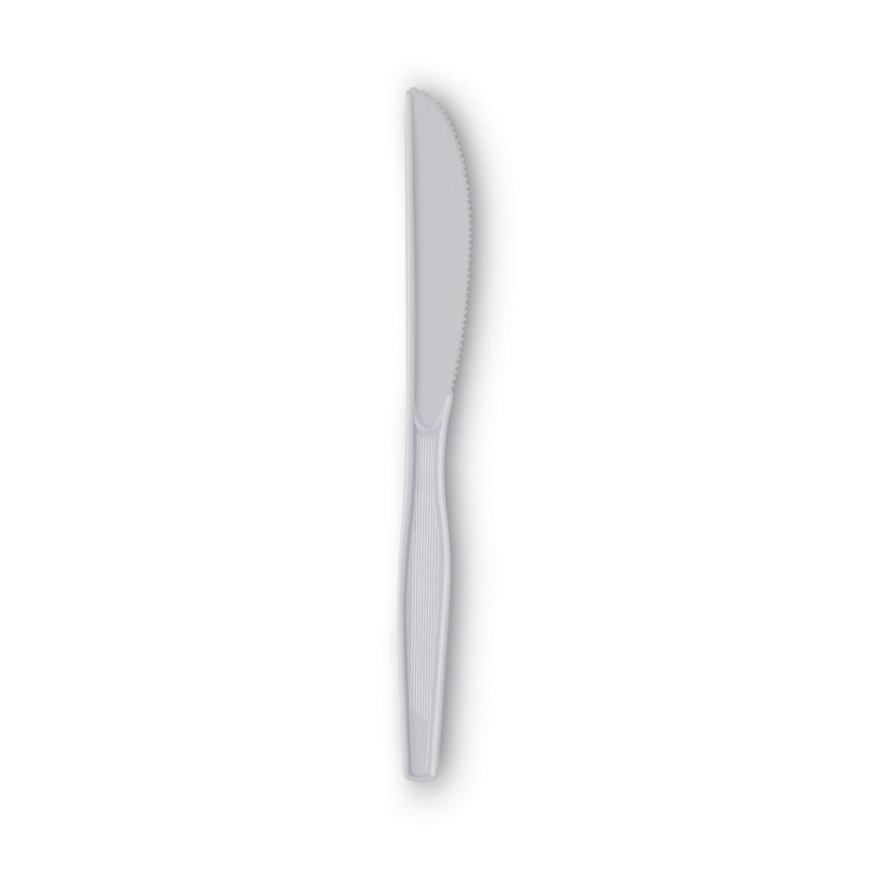 Dixie Plastic Cutlery, Heavy Mediumweight Knives, White, 1,000/Carton