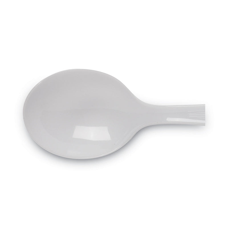 Dixie Plastic Cutlery, Heavyweight Soup Spoons, White, 1,000/Carton