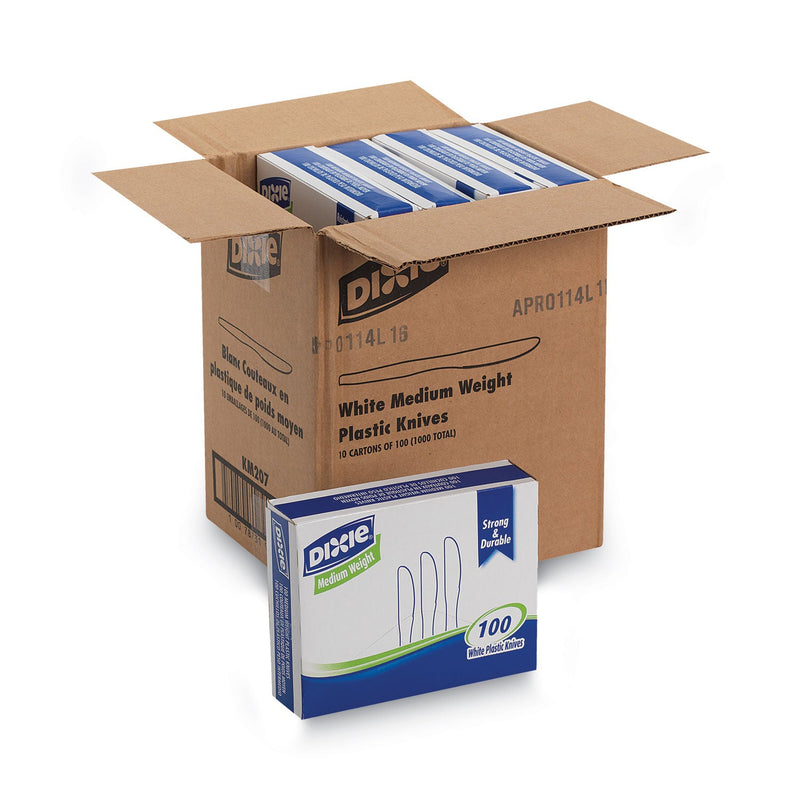 Dixie Plastic Cutlery, Heavy Mediumweight Knife, 1,000/Carton