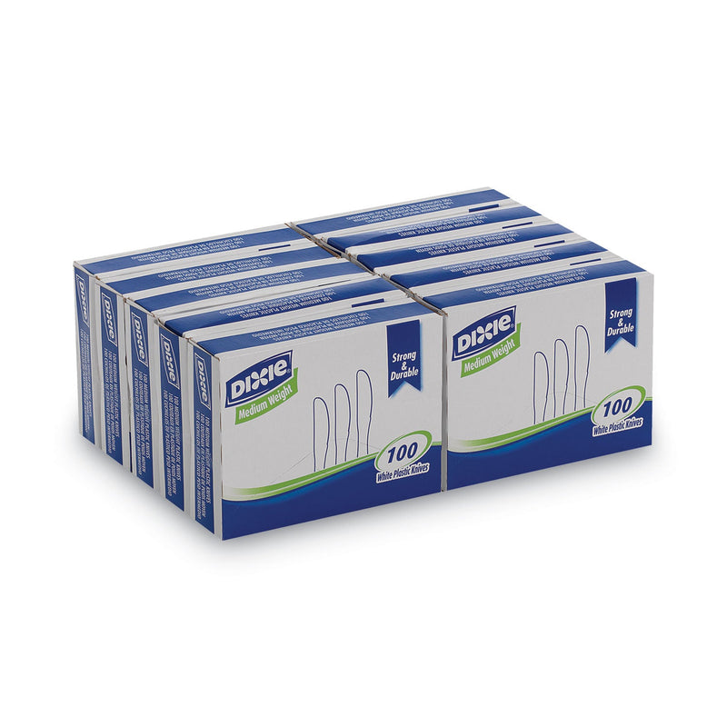 Dixie Plastic Cutlery, Heavy Mediumweight Knife, 1,000/Carton
