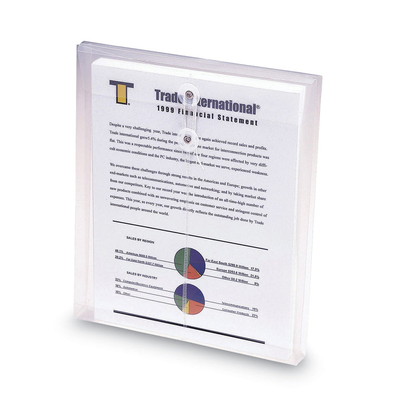 Smead Poly String and Button Interoffice Envelopes, Open-End (Vertical), 9.75 x 11.63, Clear, 5/Pack