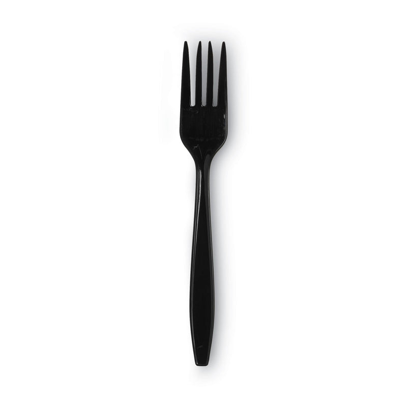 Dixie Individually Wrapped Heavyweight Forks, Polypropylene, Black, 1,000/Carton