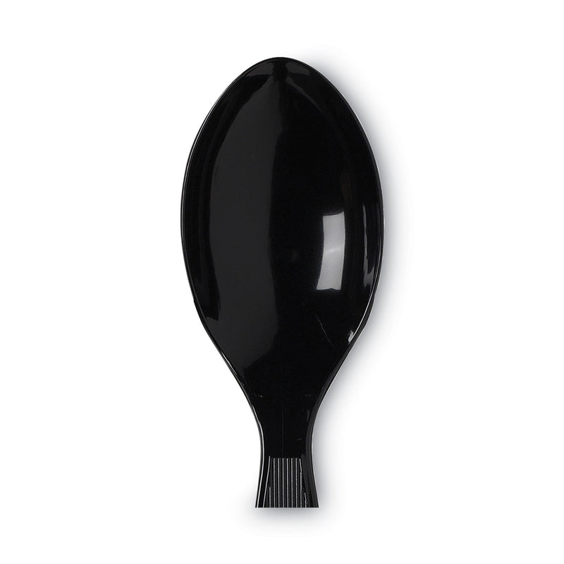 Dixie Plastic Cutlery, Heavy Mediumweight Teaspoons, Black, 1,000/Carton