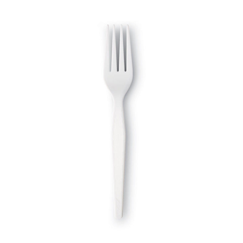 Dixie Plastic Cutlery, Heavyweight Forks, White, 1,000/Carton