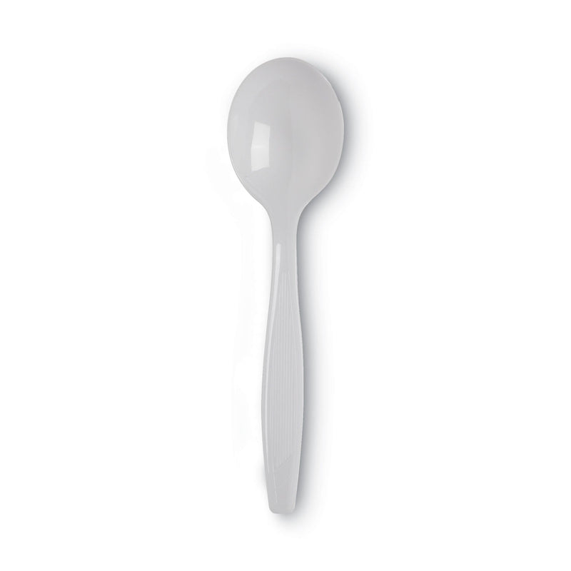 Dixie Plastic Cutlery, Heavyweight Soup Spoons, White, 1,000/Carton