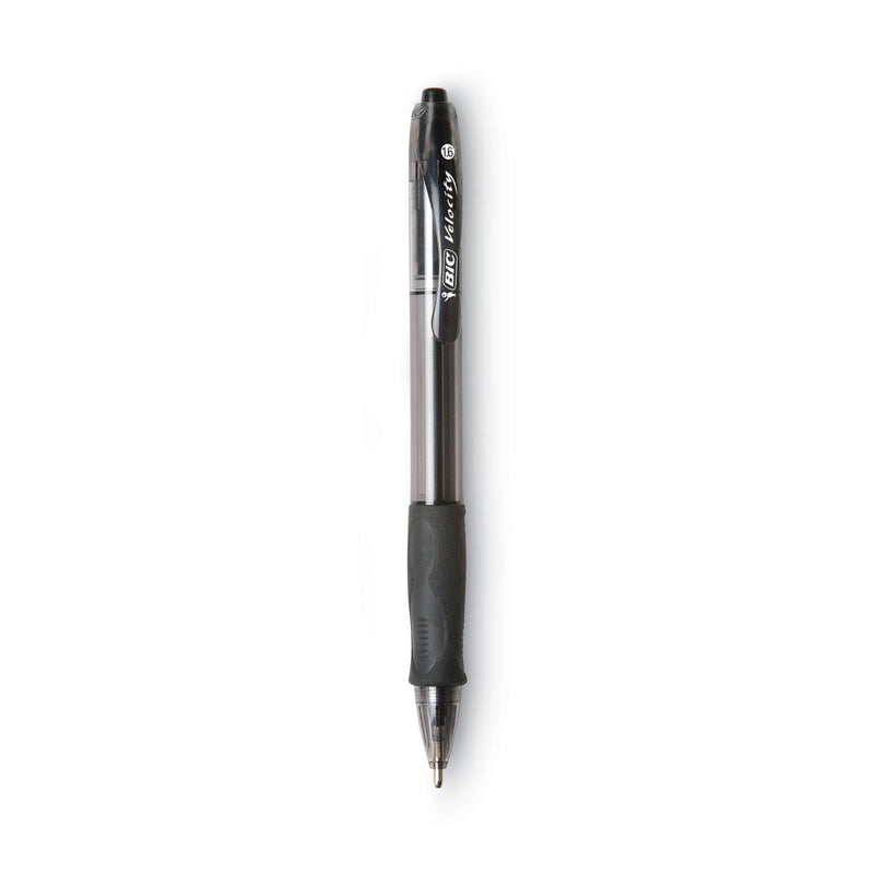BIC GLIDE Bold Ballpoint Pen, Retractable, Bold 1.6 mm, Black Ink, Smoke Barrel, Dozen