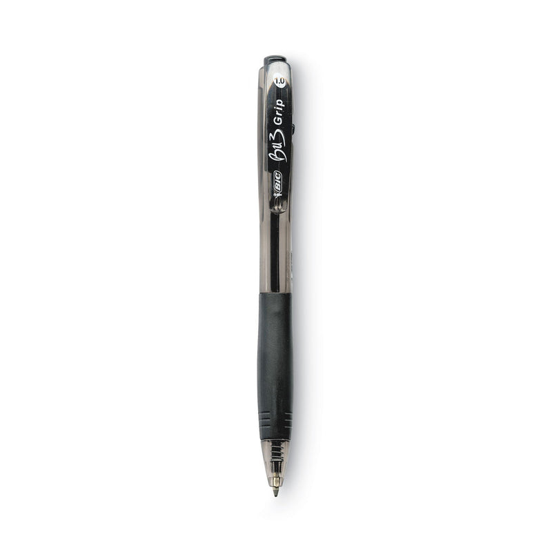 BIC BU3 Ballpoint Pen, Retractable, Bold 1 mm, Black Ink, Black Barrel, Dozen