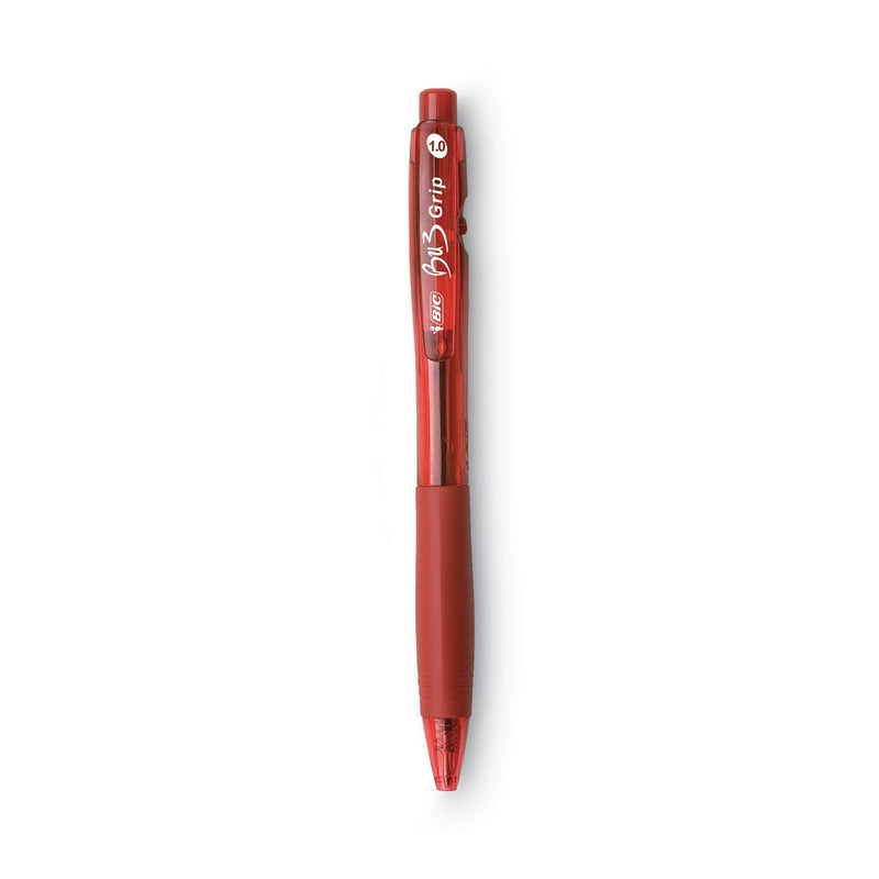 BIC BU3 Ballpoint Pen, Retractable, Bold 1 mm, Red Ink, Red Barrel, Dozen