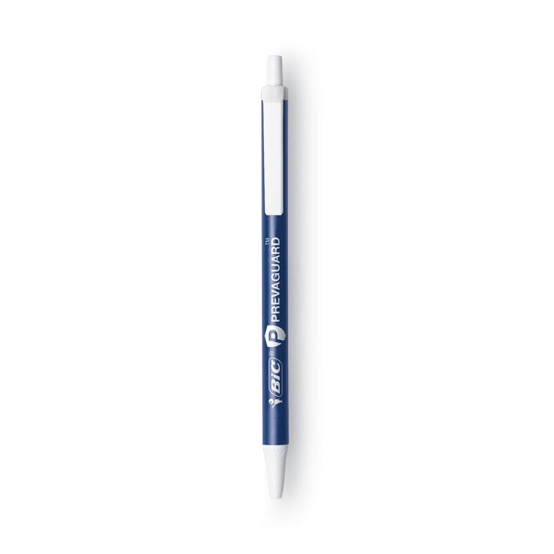 BIC PrevaGuard Ballpoint Pen, Retractable, Medium 1 mm, Blue Ink, Blue Barrel