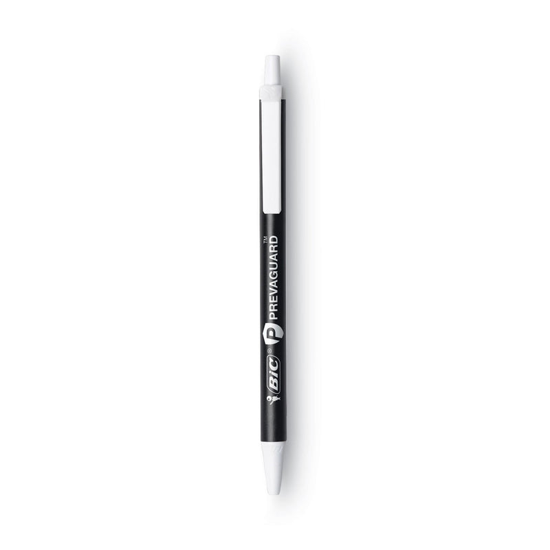 BIC PrevaGuard Ballpoint Pen, Retractable, Medium 1 mm, Black Ink, Black Barrel