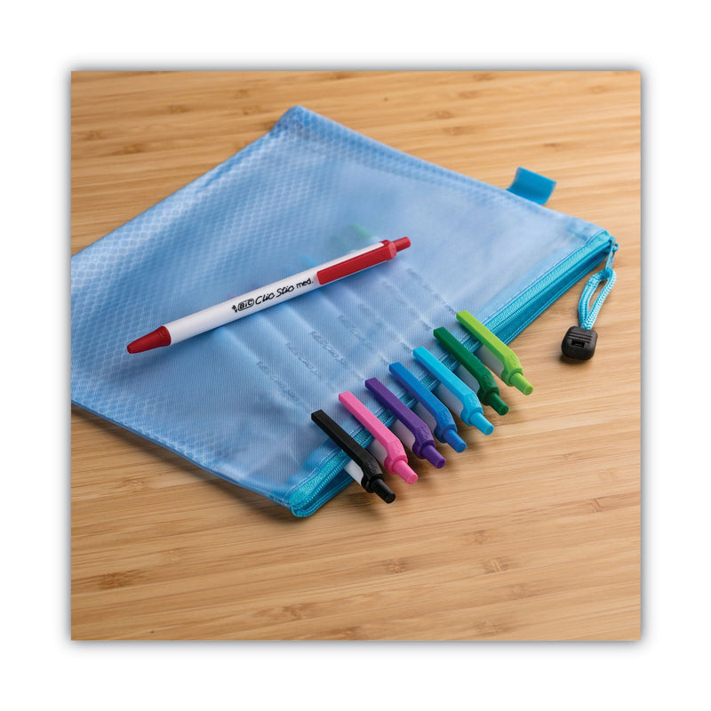 BIC Clic Stic Ballpoint Pen Value Pack, Retractable, Medium 1.2 mm, Black Ink, White Barrel, 60/Pack