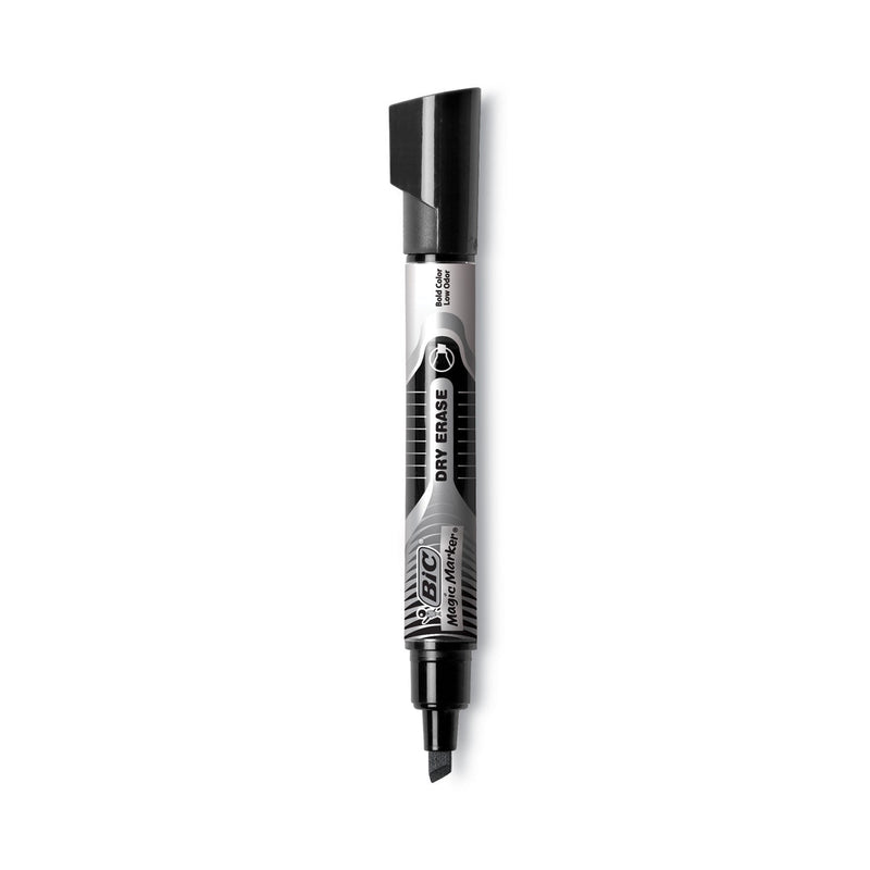 BIC Intensity Advanced Dry Erase Marker, Tank-Style, Broad Chisel Tip, Black, Dozen