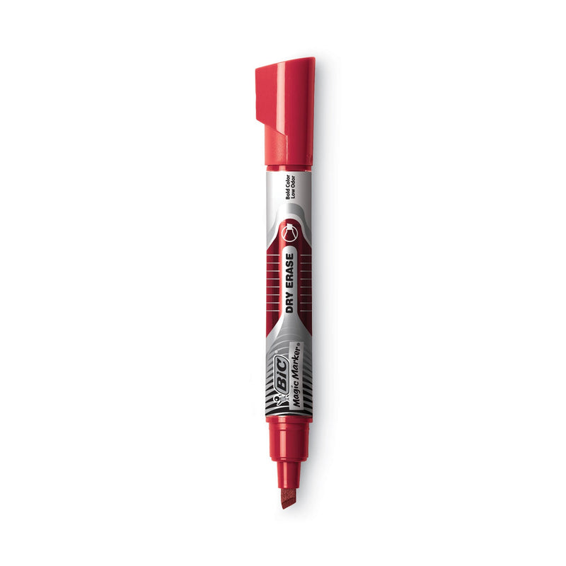 BIC Intensity Advanced Dry Erase Marker, Tank-Style, Broad Chisel Tip, Red, Dozen