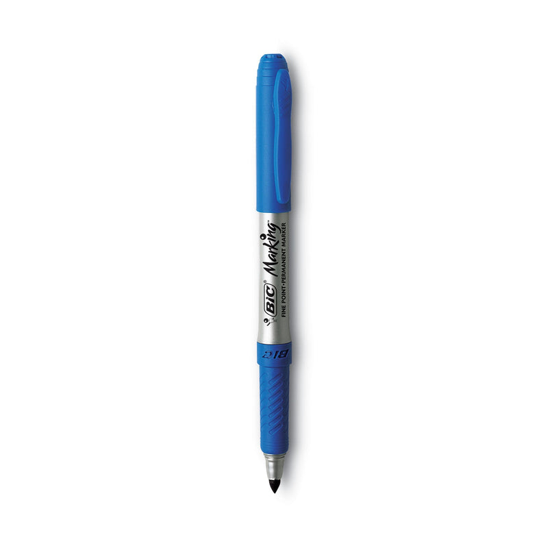 BIC Intensity Fine Tip Permanent Marker, Fine Bullet Tip, Deep Sea Blue, Dozen